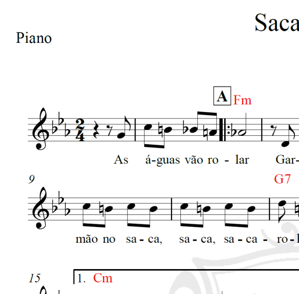 Saca-rolha - Piano/Vocal