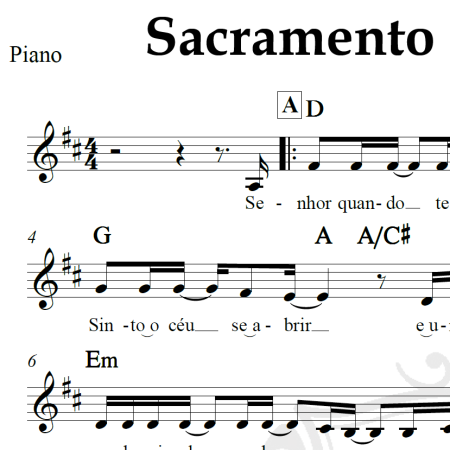 Sacramento da comunhão - Piano/Vocal