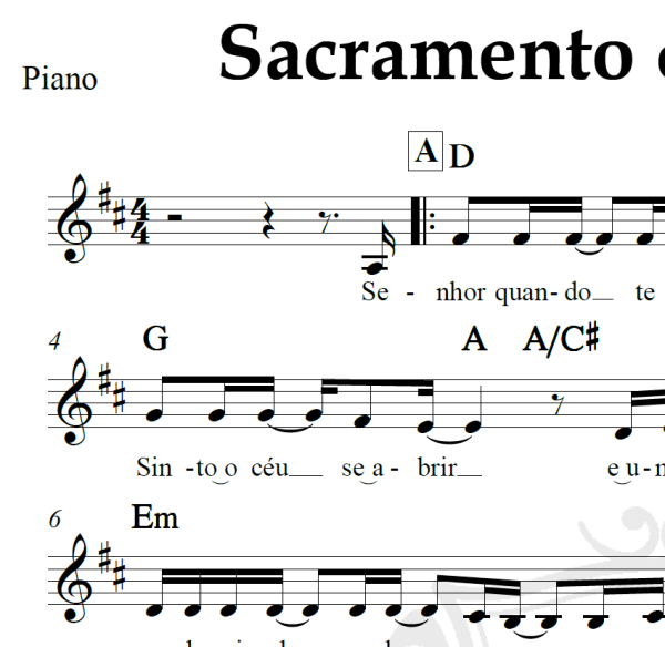 Sacramento da comunhão - Piano/Vocal