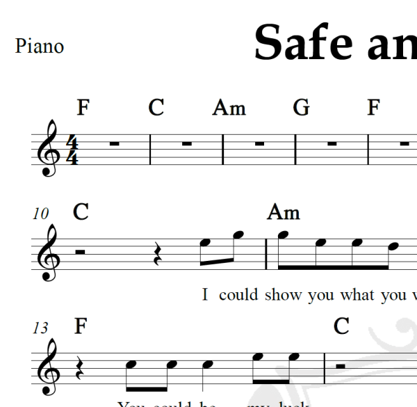 Safe and sound - Capital Cities - Piano/Vocal