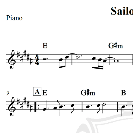 Sailor Song - Gigi Perez - Piano