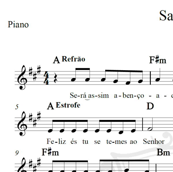 Salmo do matrimônio - Piano/Vocal