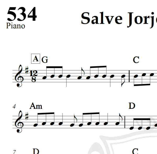 Salve Jorje (Exército) - Piano