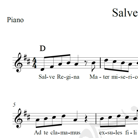 Salve Regina - Piano/Vocal