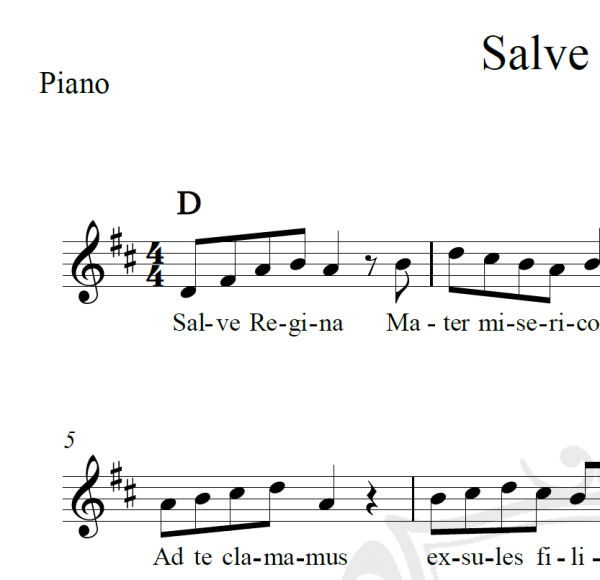 Salve Regina - Piano/Vocal