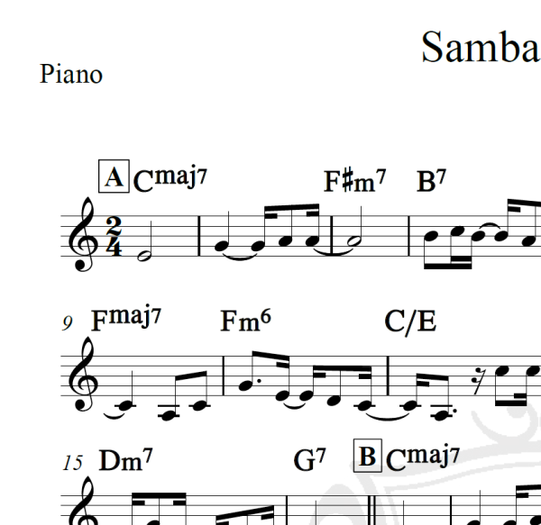 Samba de Orly - Chico Buarque - Piano