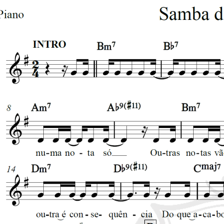 Samba de uma nota só - Tom Jobim - Piano/Vocal