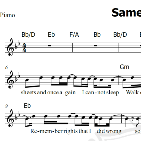 Same mistake - James Blunt - Piano/Vocal