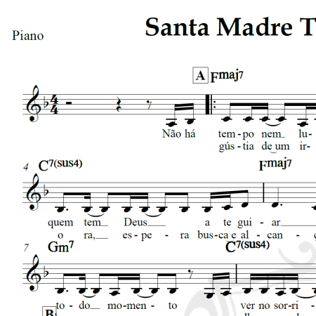 Santa Madre Teresa de Calcutá - Piano/Vocal