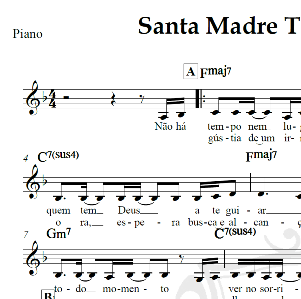 Santa Madre Teresa de Calcutá - Piano/Vocal