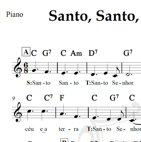 Santo, Santo, Santo, Senhor - Piano/Vocal