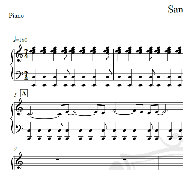 Santorini - Yanni - Piano