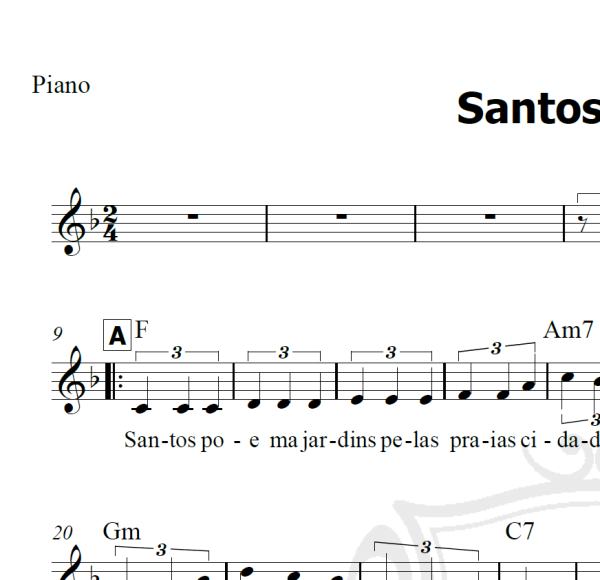 Santos poema - Piano/Vocal