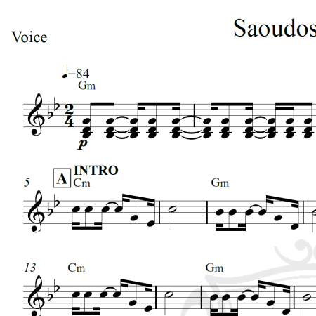 Saudosa maloca - Adoniram Barbosa - Piano/Vocal