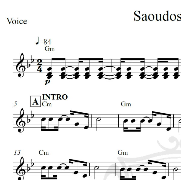 Saudosa maloca - Adoniram Barbosa - Piano/Vocal
