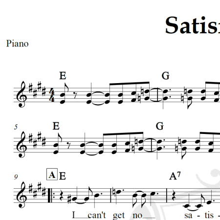 Satisfaction - Rolling Stones - Piano/Vocal