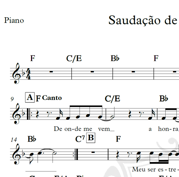 Saudação de Isabel a Maria - Piano/Vocal