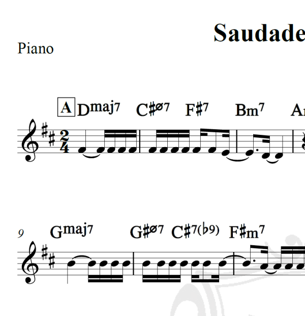 Saudade da Bahia - Dorival Caymmi - Piano