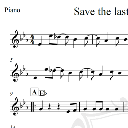 Save the last dance for me - Michael Bubblé - Piano