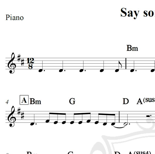 Say something - Christina Aguilera - Piano
