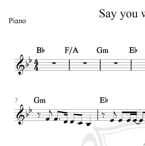 Say you won't let go - James Arthur - Piano