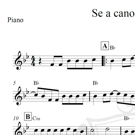 Se a canoa não virar - Piano