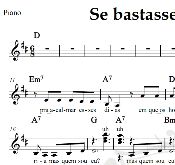 Se bastasse uma canção - Padre Fábio de Melo - Piano/Vocal