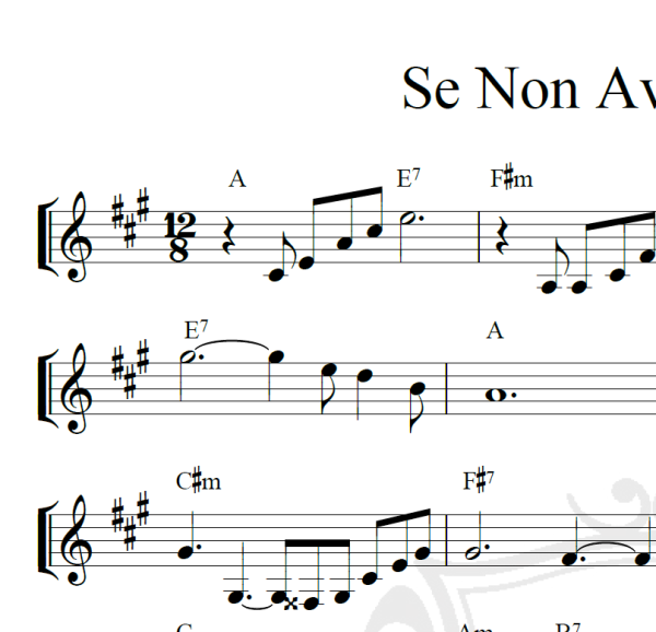 Se Non Avessi Più Te - Piano