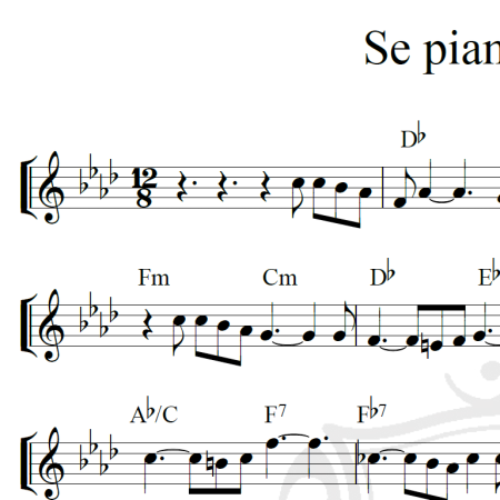 Se piangi, se ridi - Piano