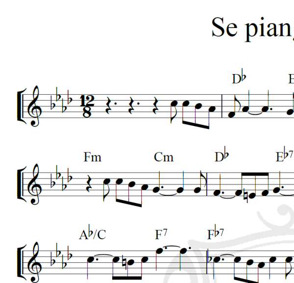 Se piangi, se ridi - Piano