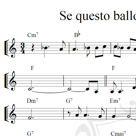 Se questo ballo non finisse mai - Piano