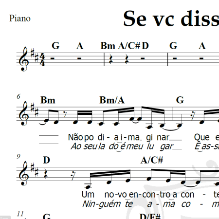 Se vc disser que sim - Franciele - Piano/Vocal
