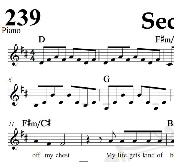 Secrets - One Republic - Piano/Vocal