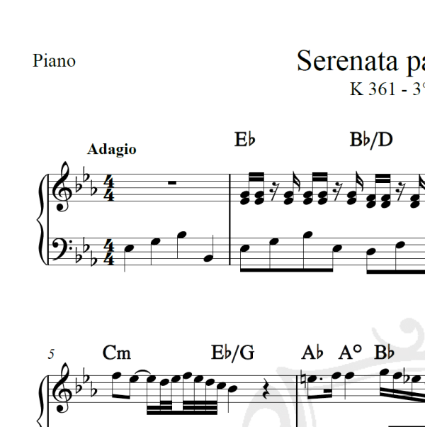 Serenata para Madeiras K 361 - 3° Movimento - Mozart - Piano