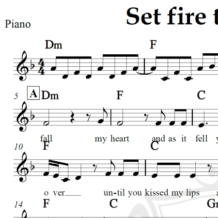 Set fire to the rain - Adele - Piano/Vocal