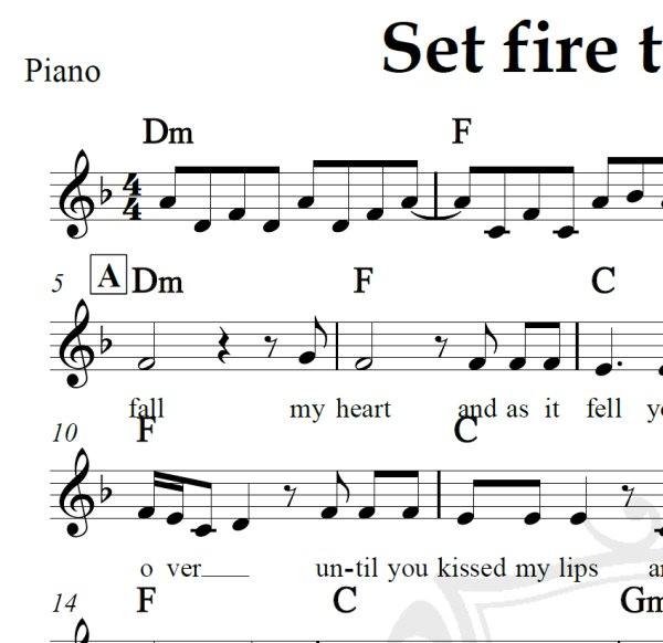 Set fire to the rain - Adele - Piano/Vocal