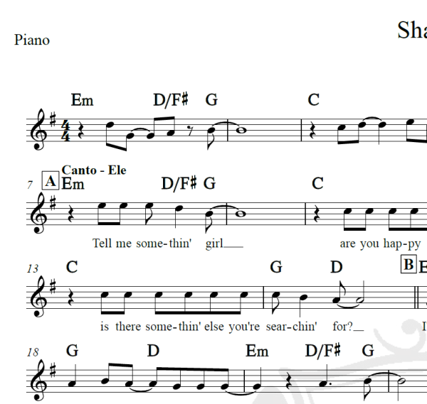 Shallow - Lady Gaga e Bradley Cooper - Piano/Vocal