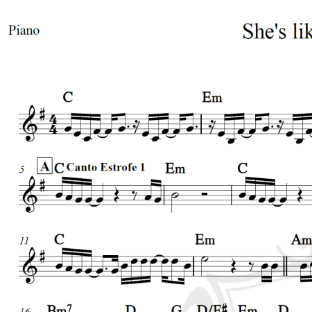 She's like the wind - Patrick Swayze - Piano