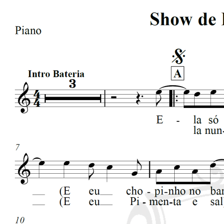 Show de Rock'n'roll - Roupa Nova - Piano/Vocal