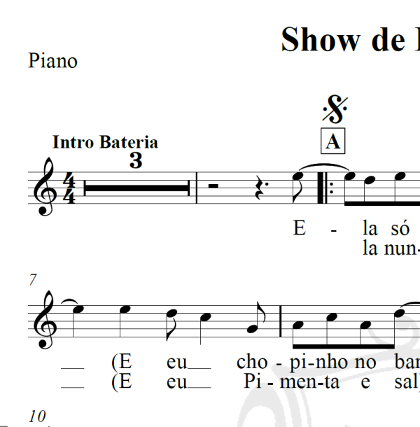 Show de Rock'n'roll - Roupa Nova - Piano/Vocal