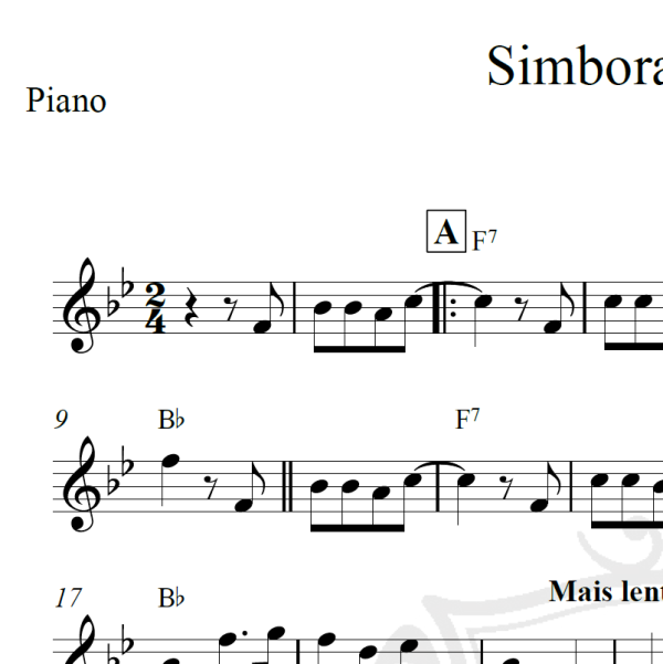 Simbora nós dois - Piano