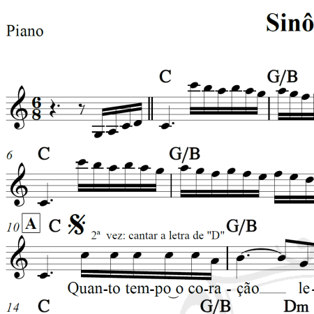 Sinônimos - Chitãozinho e Xororó e Zé Ramalho - Piano/Vocal