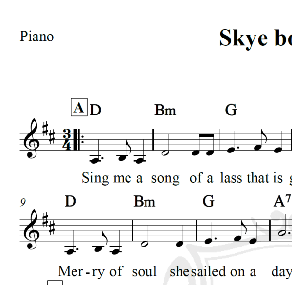 Skye boat song - Outlander - Piano/Vocal