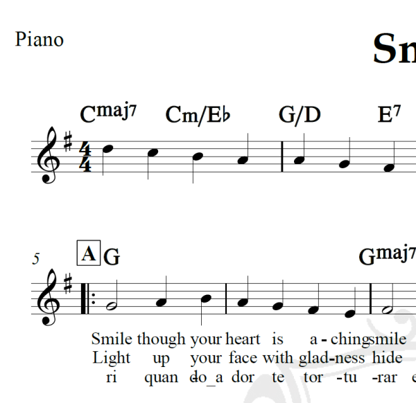 Smile - Charles Chaplin - Piano/Vocal