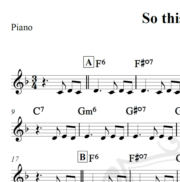 So this is love - Piano