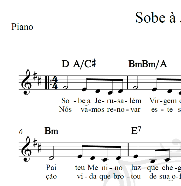 Sobe à Jerusalém - Piano/Vocal