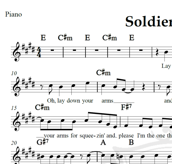 Soldier of Love - Pearl Jam - Piano/Vocal