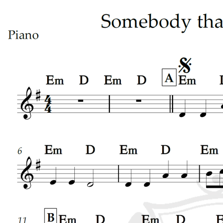 Somebody that I used to know - Goyte - Piano