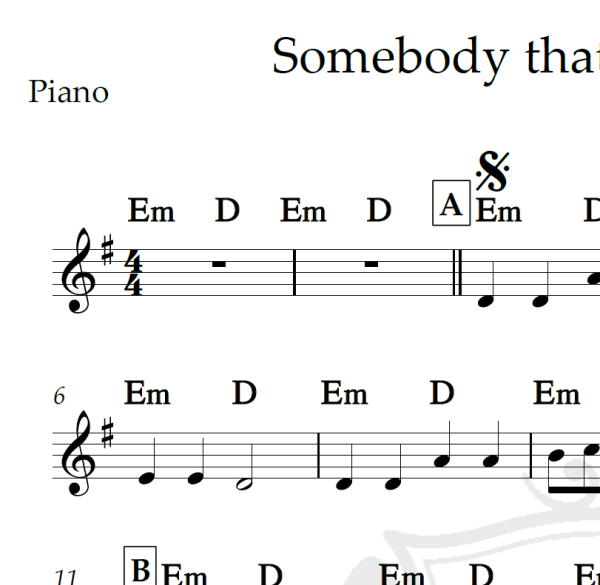 Somebody that I used to know - Goyte - Piano