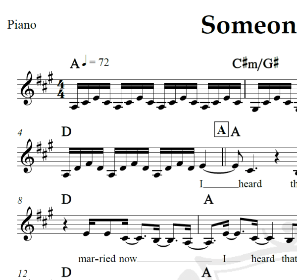Someone like you - Adele - Piano/Vocal